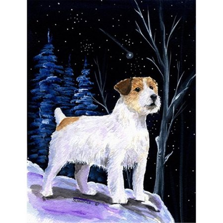 PATIOPLUS Starry Night Jack Russell Terrier Canvas Flag - House Size, 28 x 40 in. PA2554458